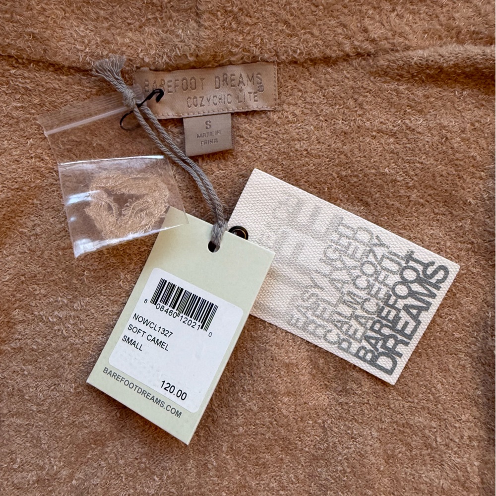 Barefoot Dreams Soft Camel Cardigan Cozy Chic Open Front Duster size S Nordstrom - Picture 11 of 12